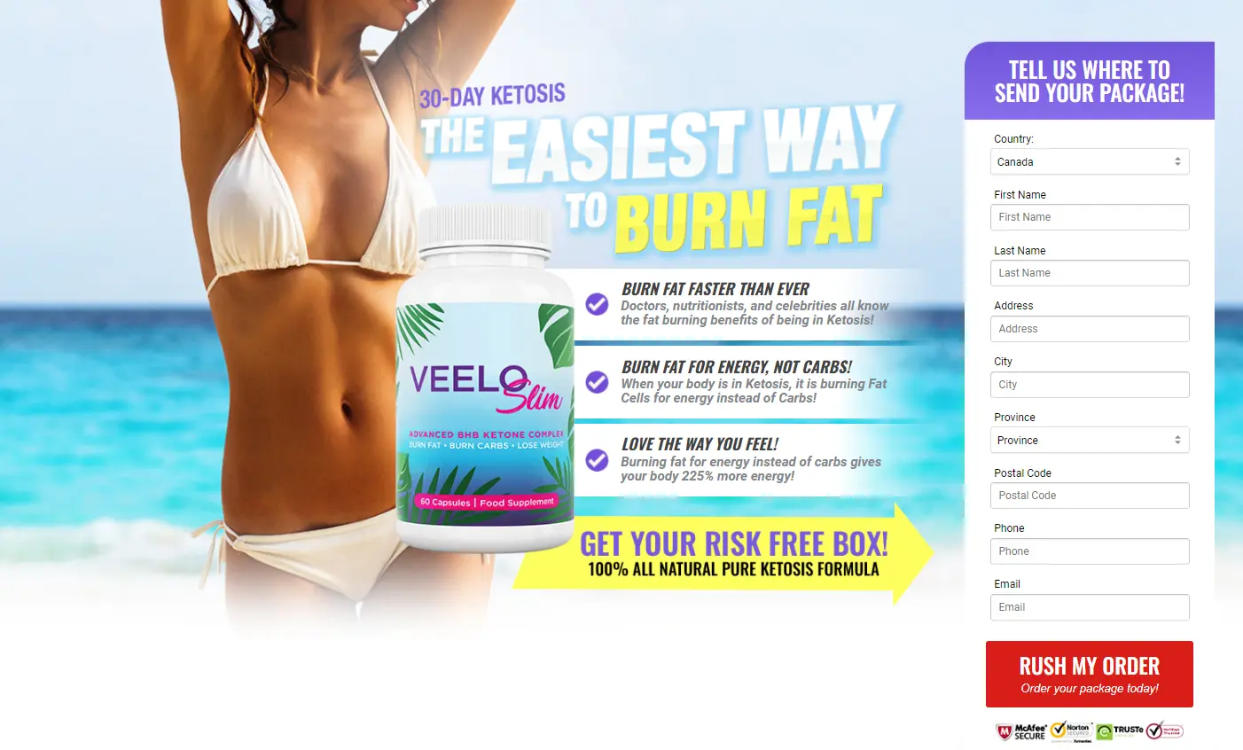 VeeloSlim CheckOut Page